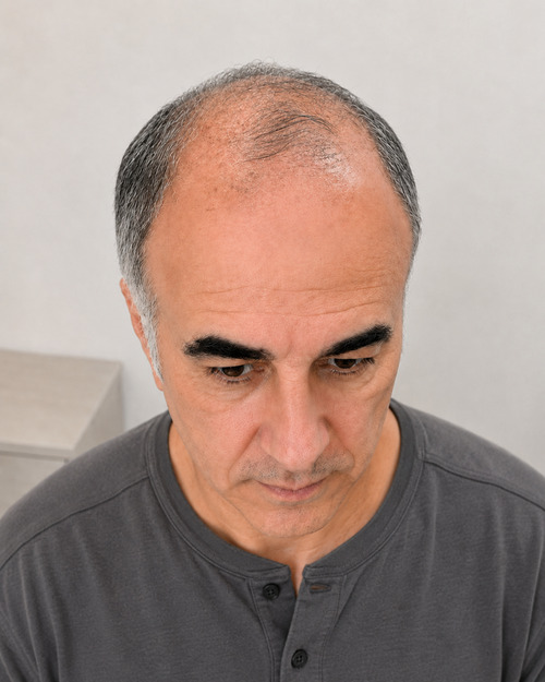 Foto del paziente prima del trapianto di capelli